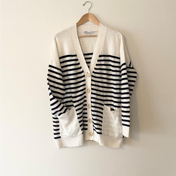 Zara Sweaters - Zara striped cardigan size small